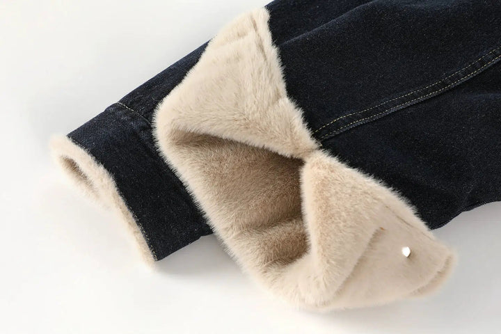 Denim Sherpa-Lined Coat