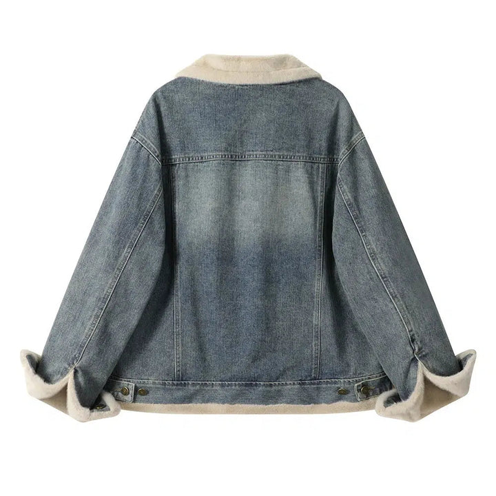 Denim Sherpa-Lined Coat