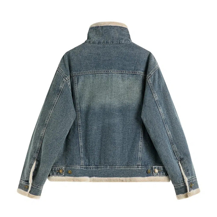 Denim Sherpa-Lined Jacket