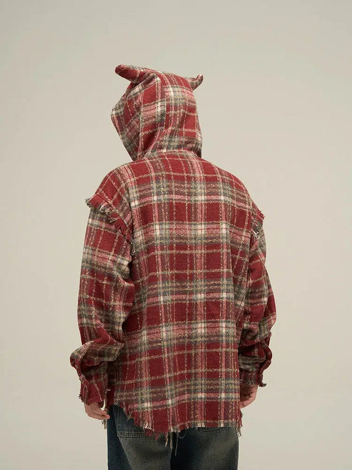 Off white plaid hooded jacket best sale