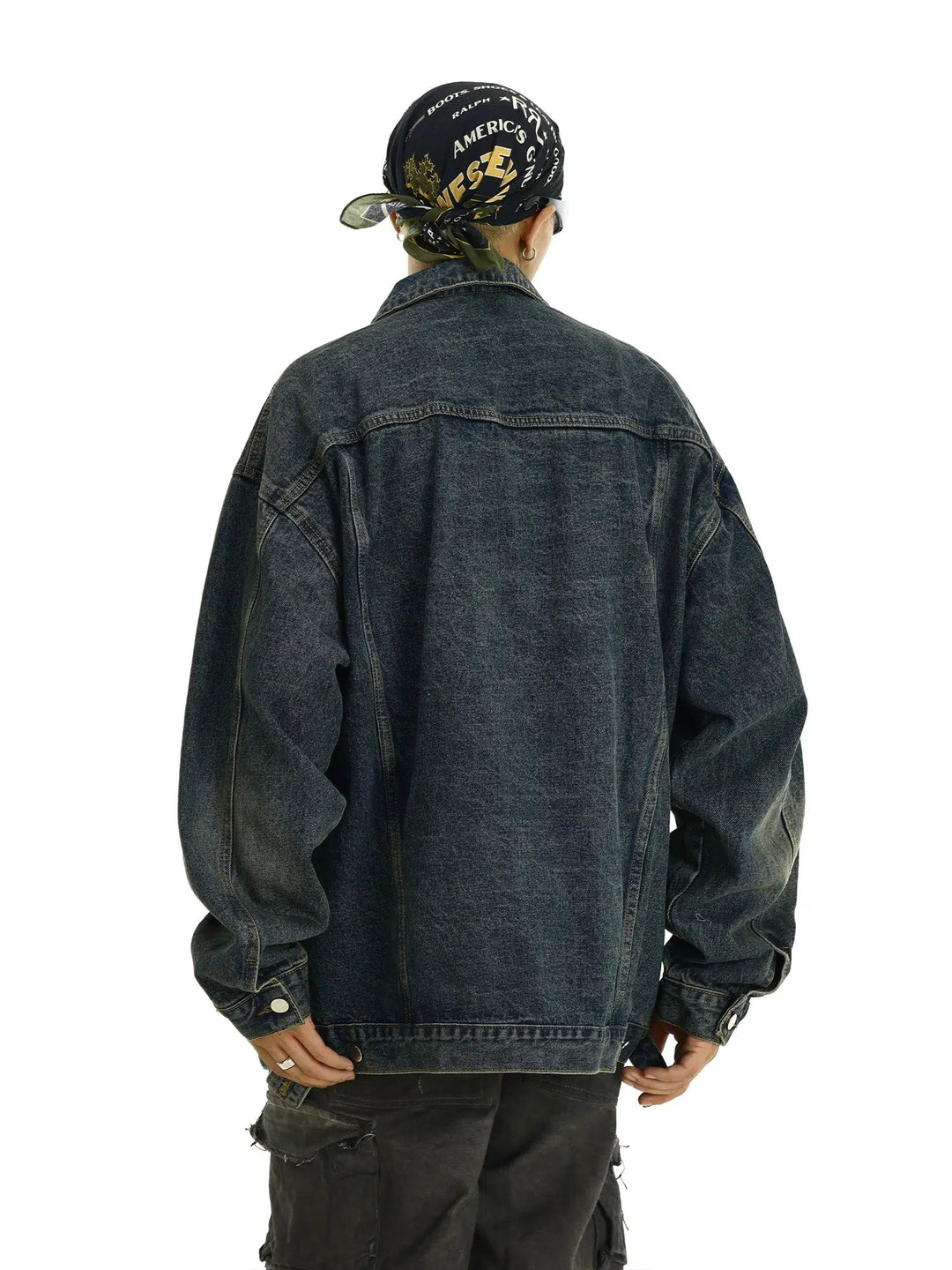 Distressed Button Closure Denim Jacket