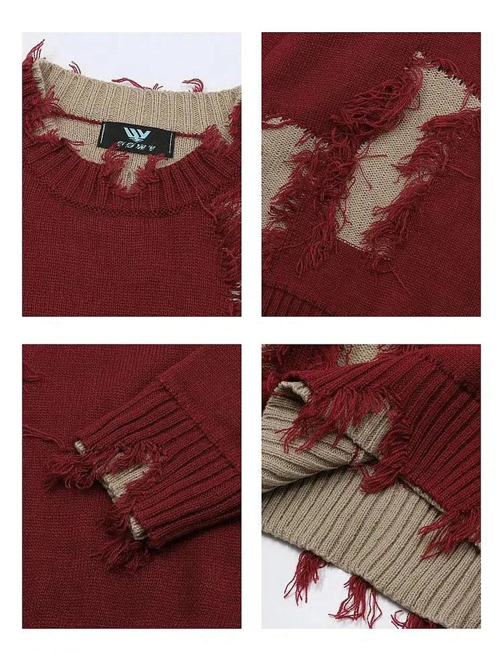 Distressed Knit Sweater