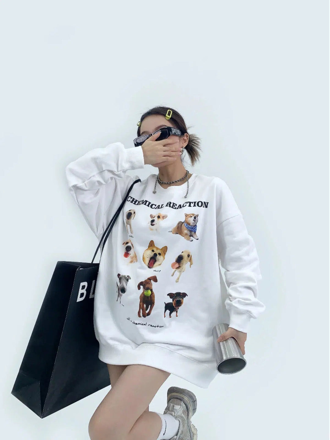 Dog Graphic Oversized Sweatshirt