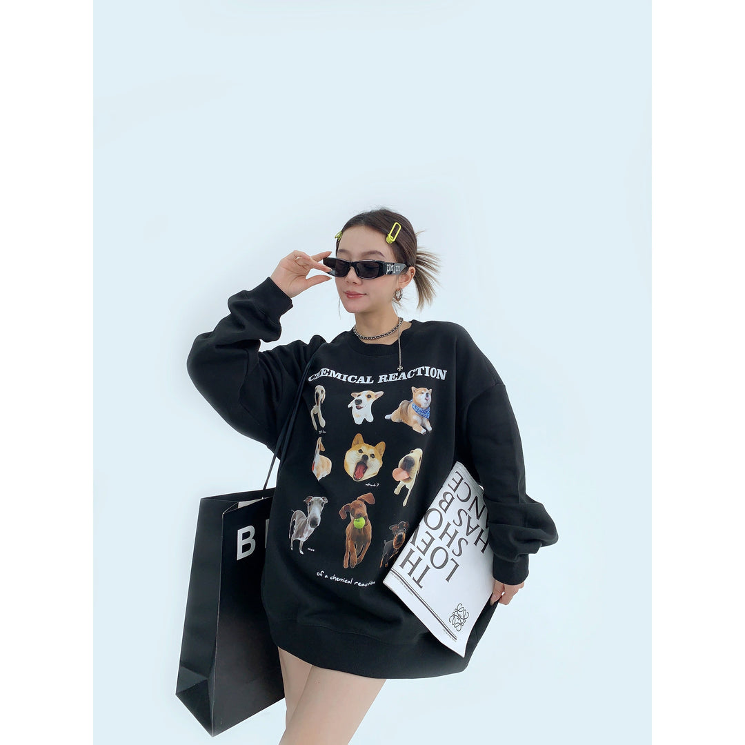 Dog Graphic Oversized Sweatshirt