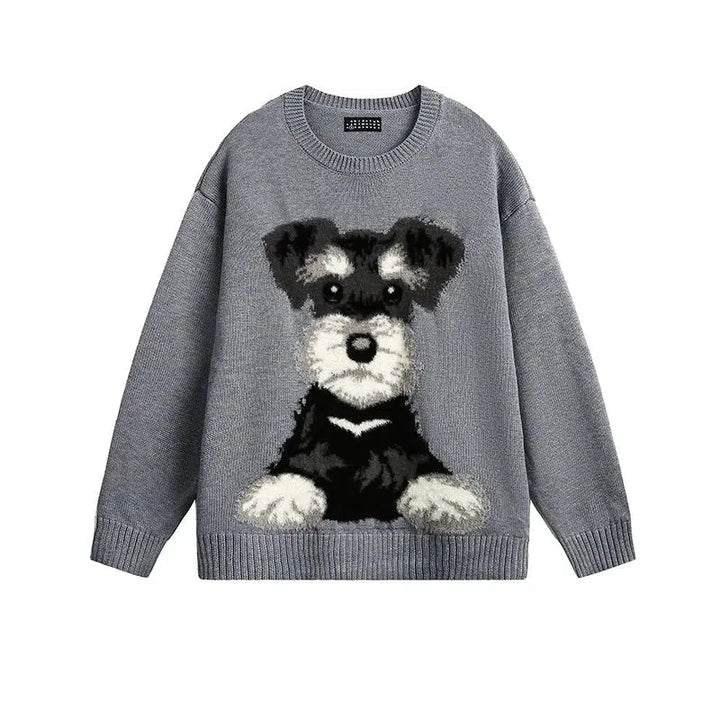 Dog Motif Knit Sweater