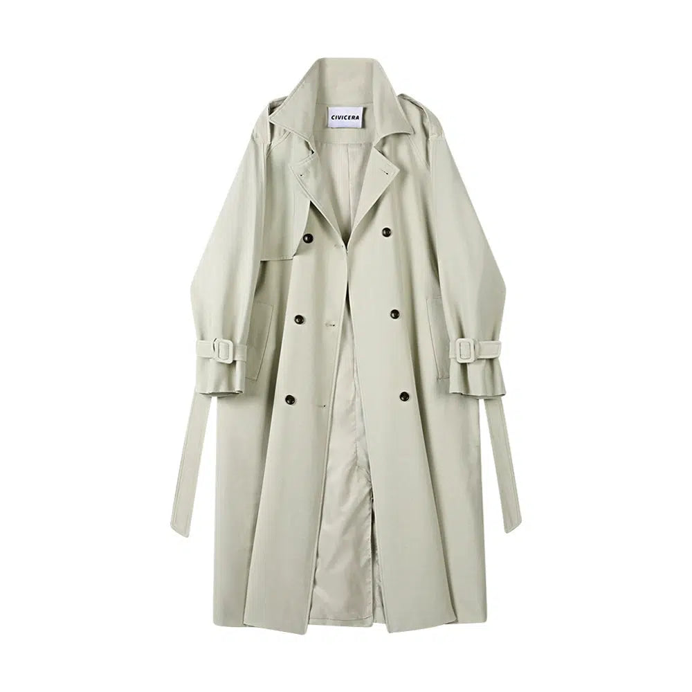 Double-Breasted Belted Trench Coat