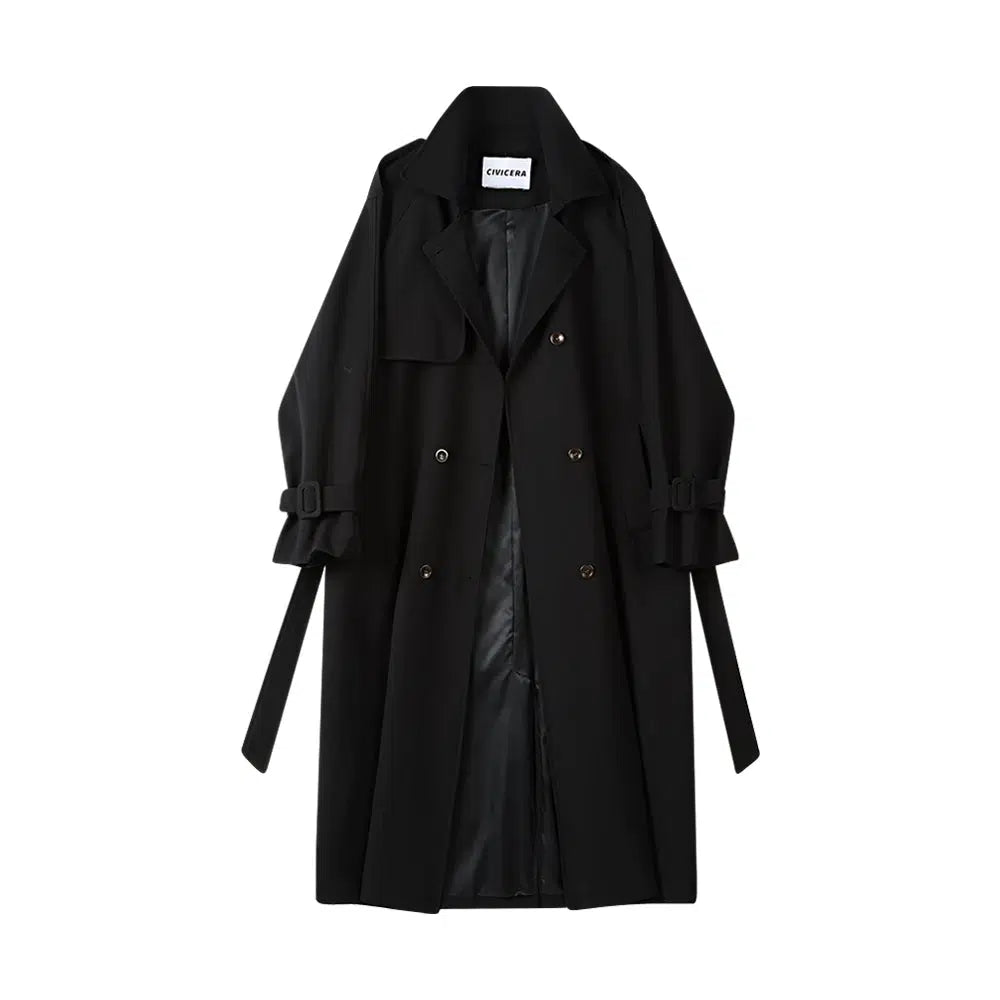 Double-Breasted Belted Trench Coat