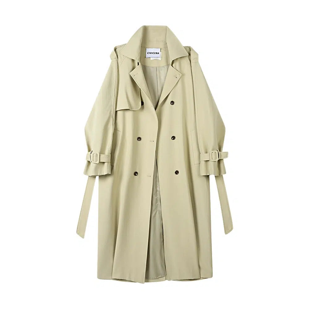 Double-Breasted Belted Trench Coat