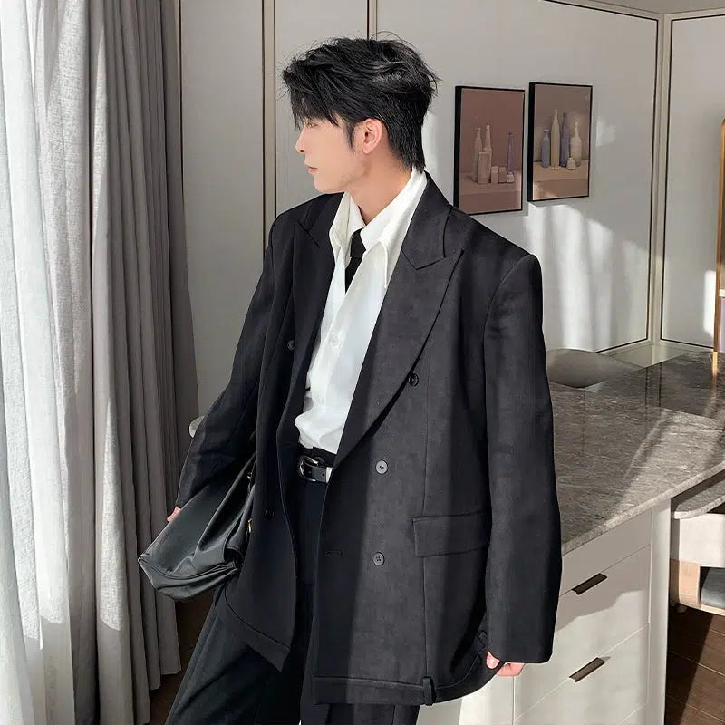 Double-Breasted Blazer Pants Set