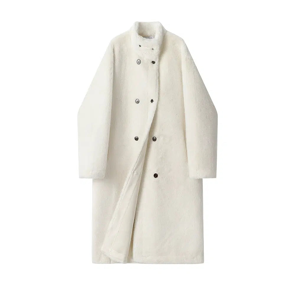 Double-Breasted Button Wool Coat