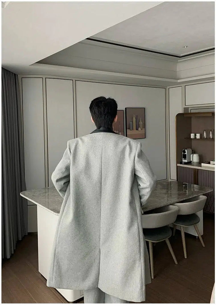 Double Breasted Wool Suit Coat