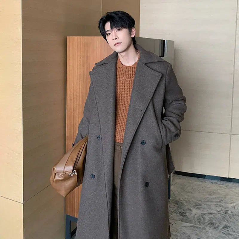 Double-Breasted Woolen Coat