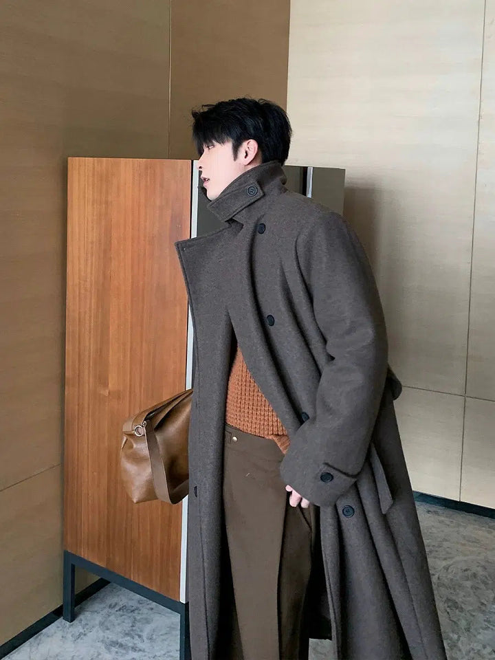 Double-Breasted Woolen Coat