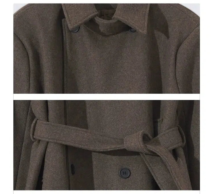 Double-Breasted Woolen Coat