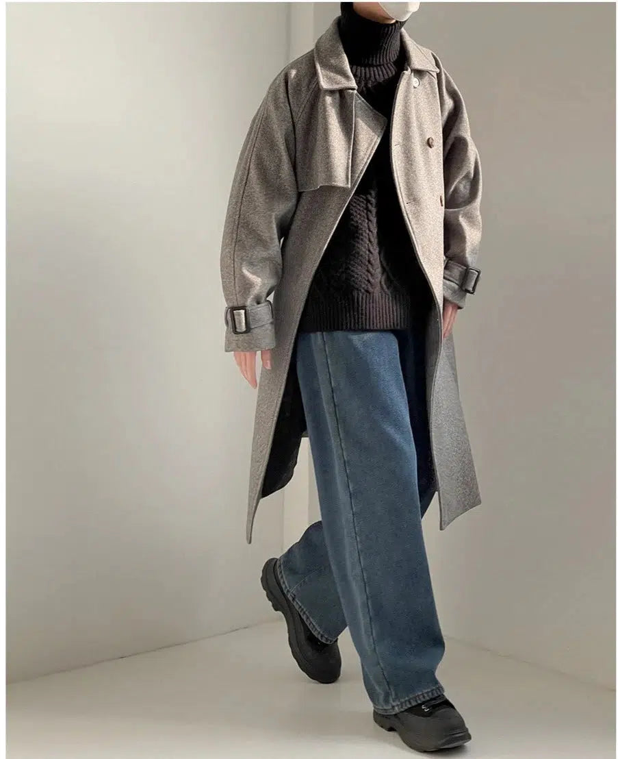 Double Breasted Woolen Trench Coat