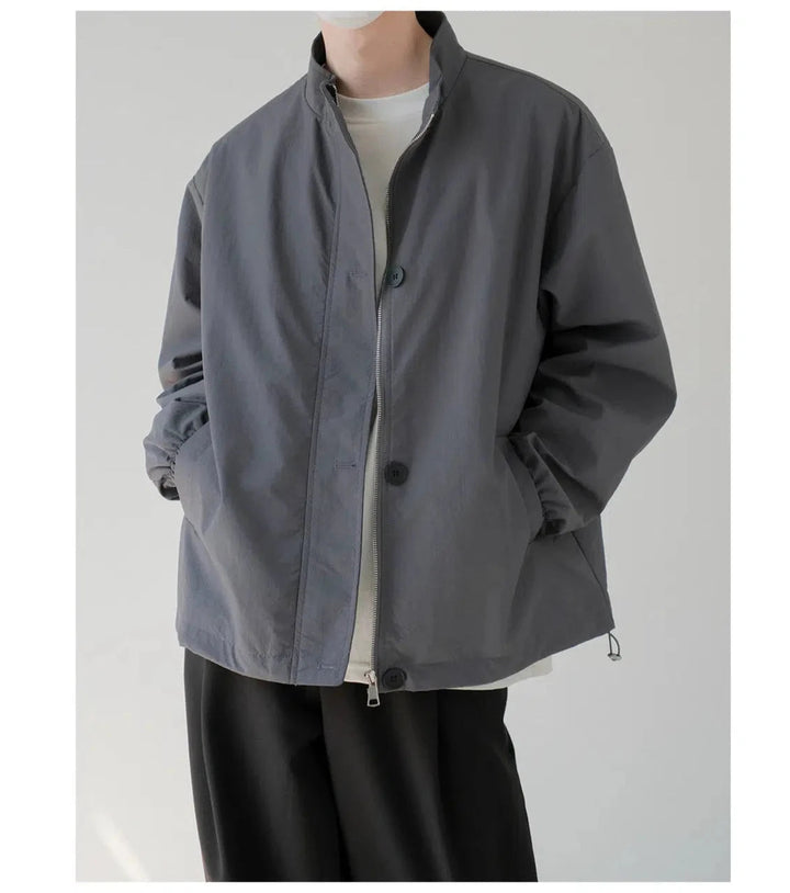 Double-Fronted Stand-up Collar Jacket