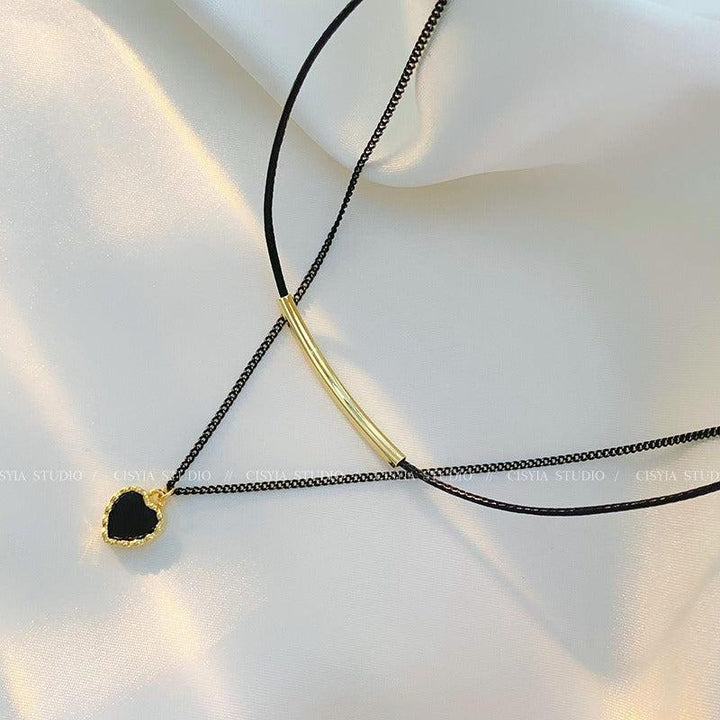 Double Personality Black Necklace