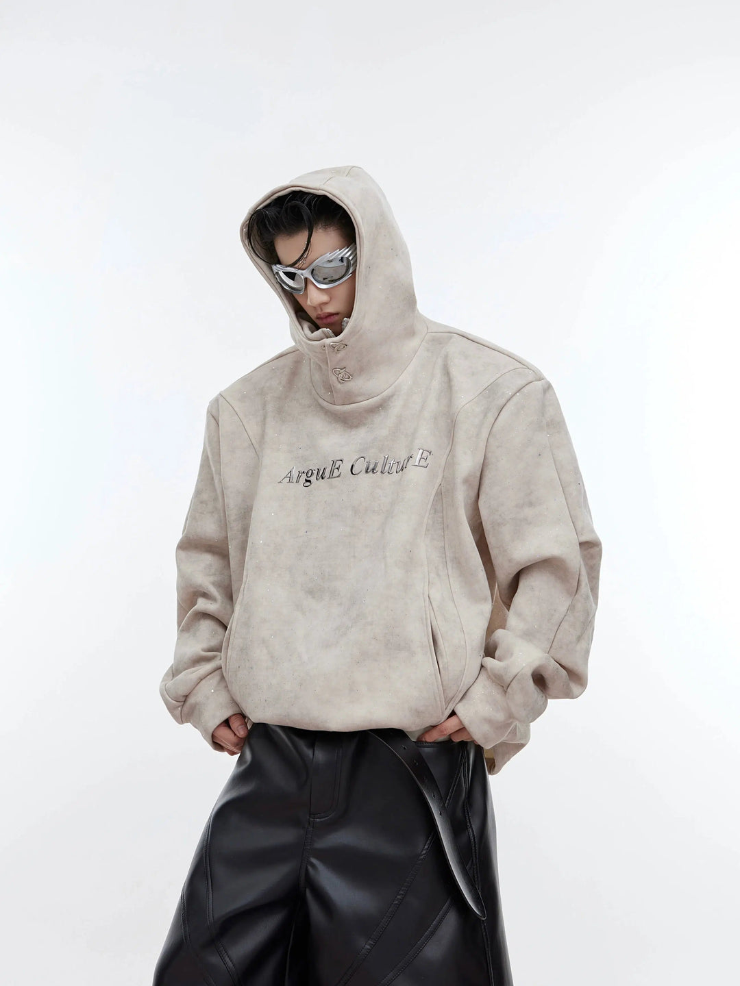 Double-layer Collar Hooded Sweatshirt