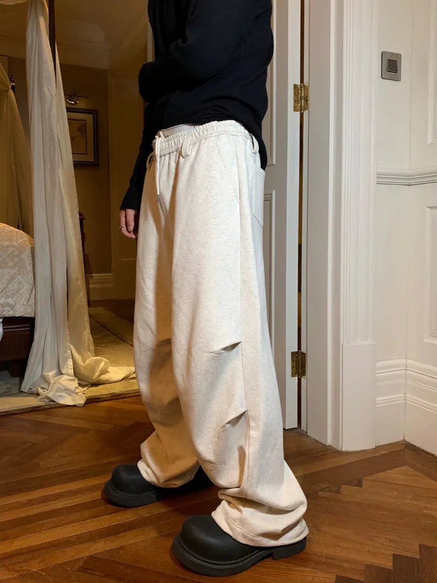 Double pleated Wide-leg Sweatpants