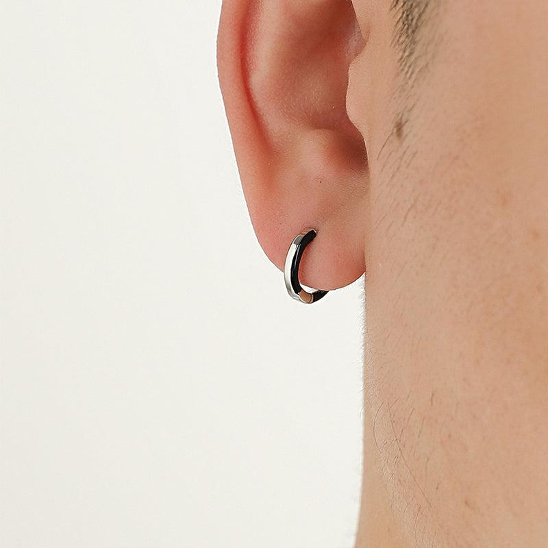 Double-sided Black Hoop Earrings