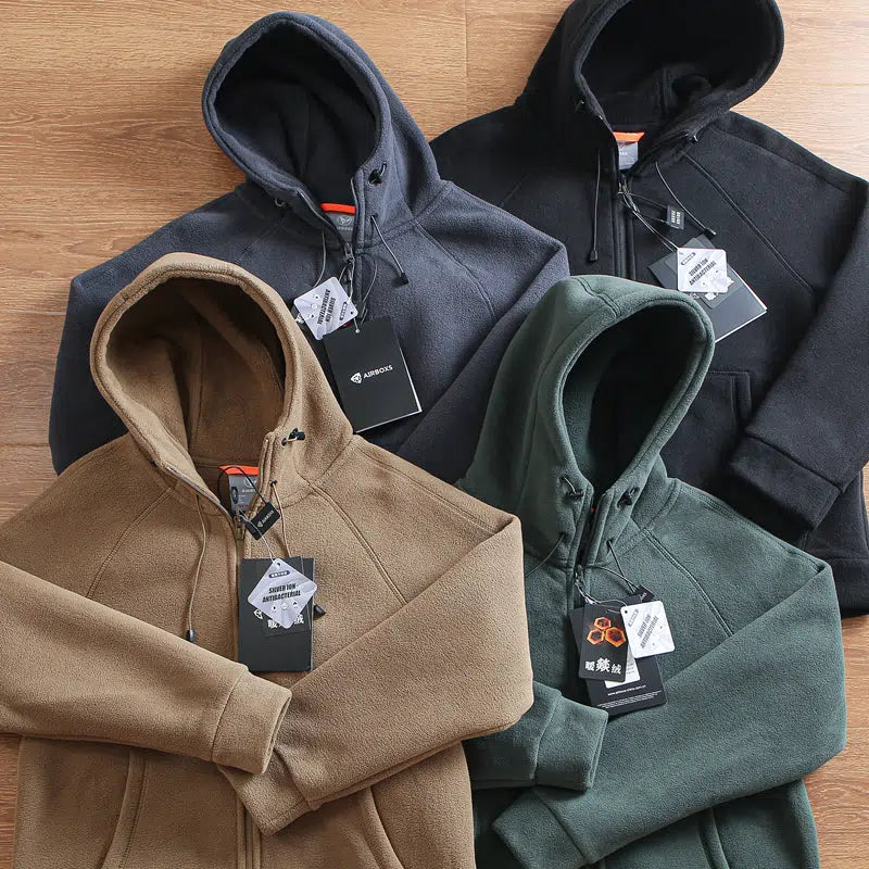 Double-sided Polar Fleece Hooded Sweatshirt