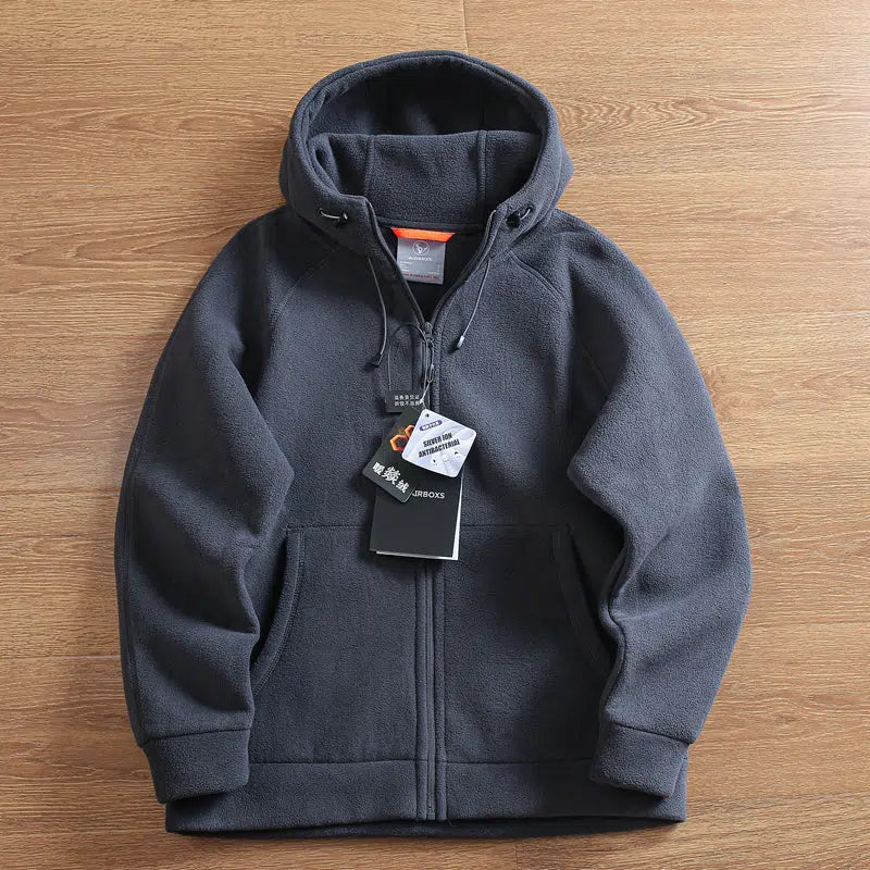 Double-sided Polar Fleece Hooded Sweatshirt