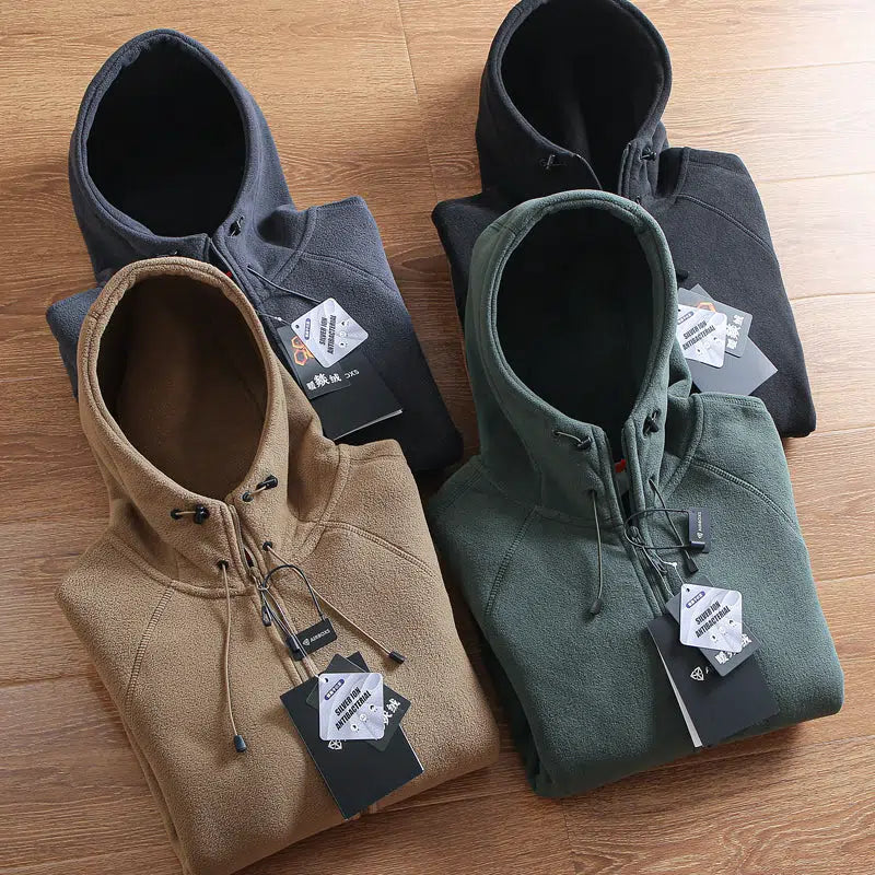 Double-sided Polar Fleece Hooded Sweatshirt