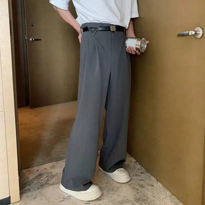 Drape High-Waist Casual Pants