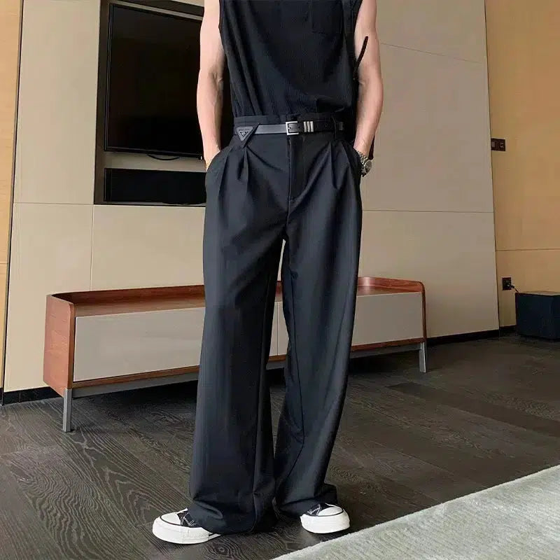 Drape High-Waist Casual Pants