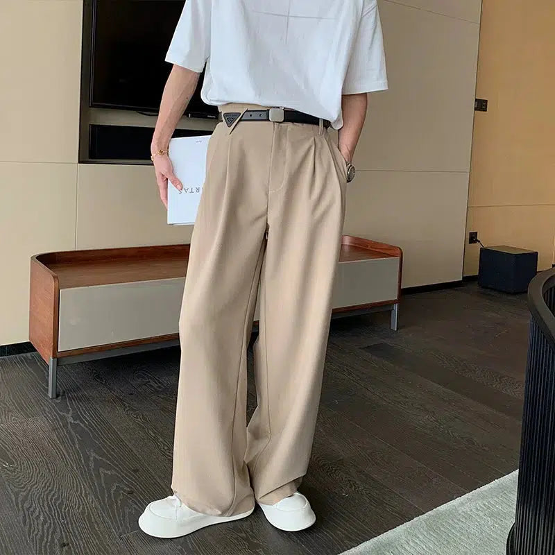 Drape High-Waist Casual Pants