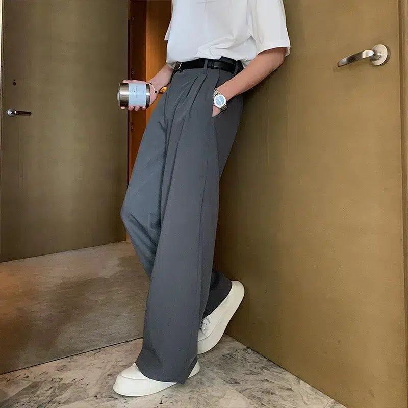 Drape High-Waist Casual Pants