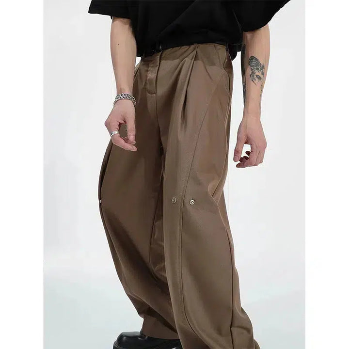 Drape High Waist Slim Wide-leg Pants