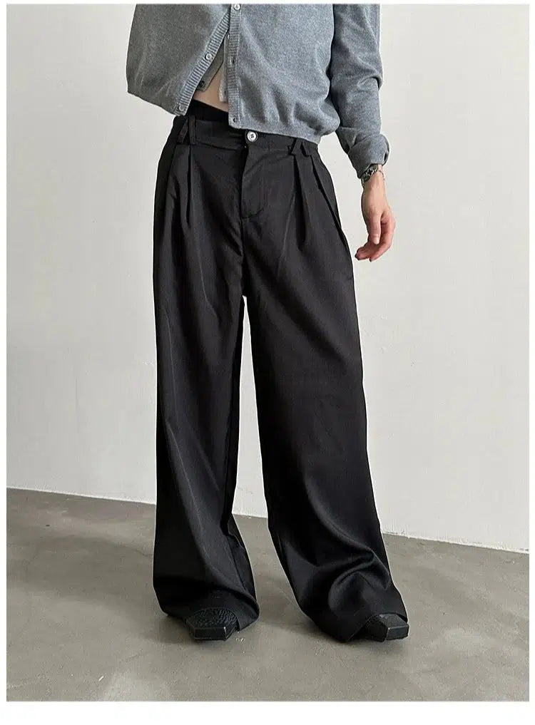 Drape Straight-Leg Casual Pants