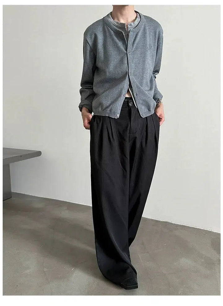 Drape Straight-Leg Casual Pants