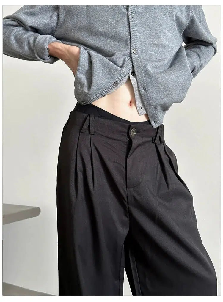 Drape Straight-Leg Casual Pants