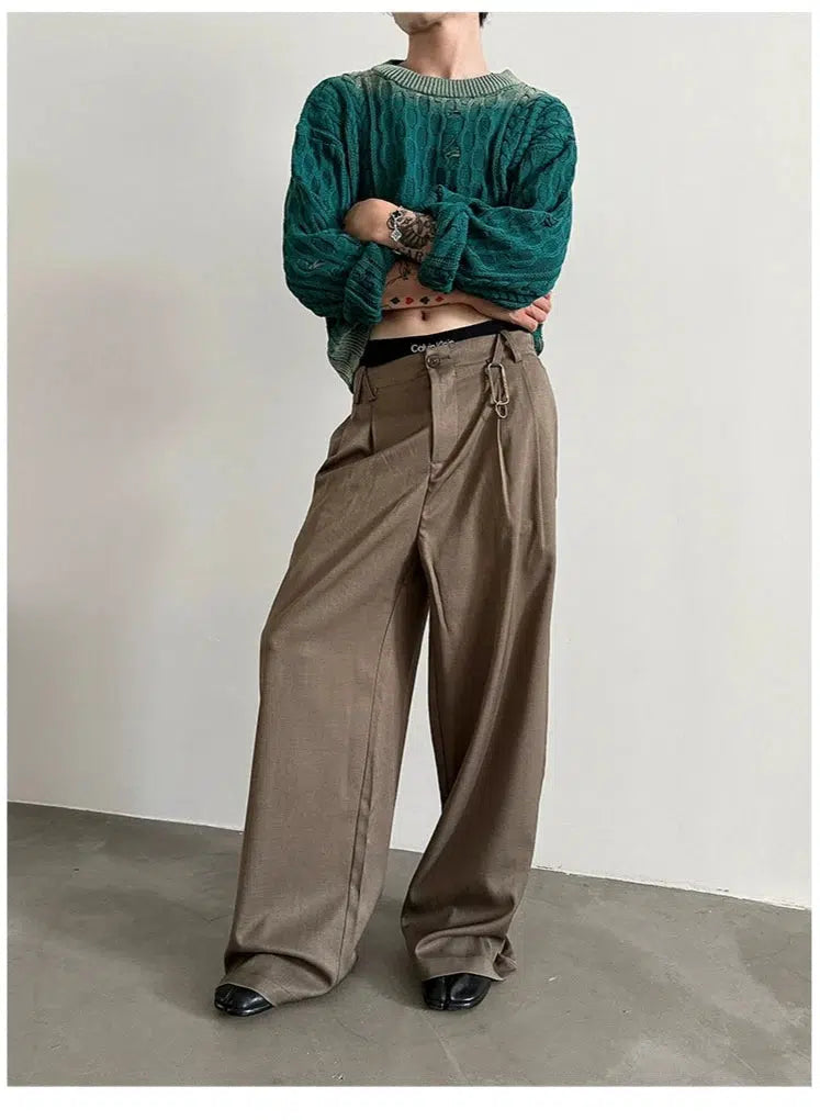 Drape Straight-Leg Casual Pants