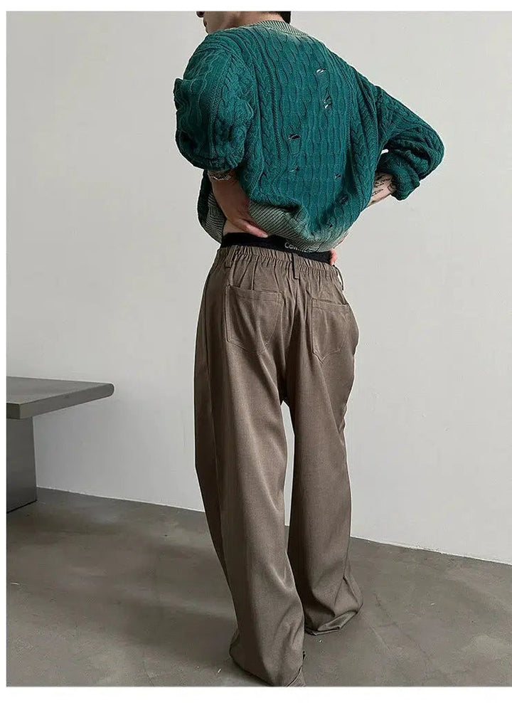 Drape Straight-Leg Casual Pants