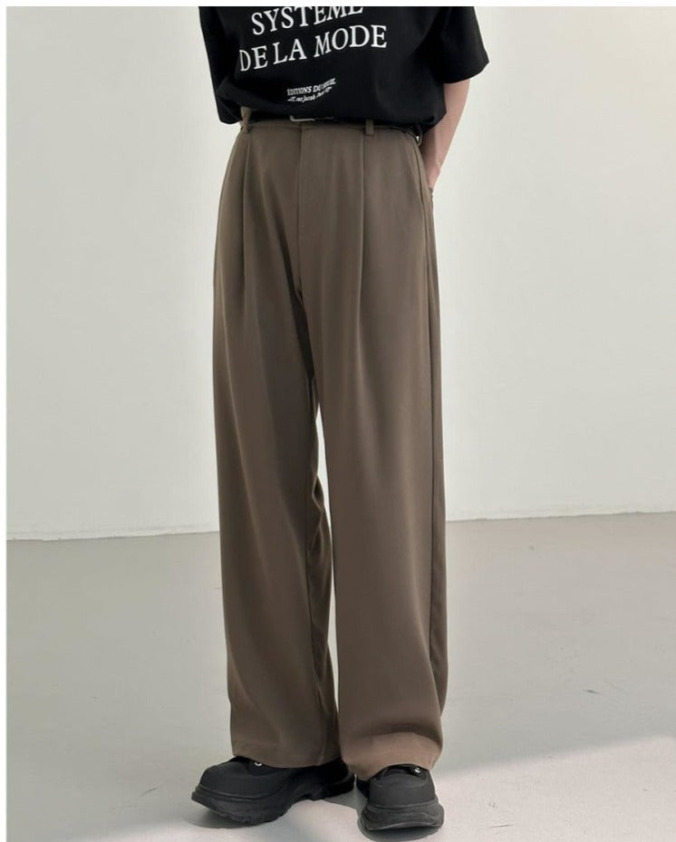 Drape Wide-leg Casual Pants