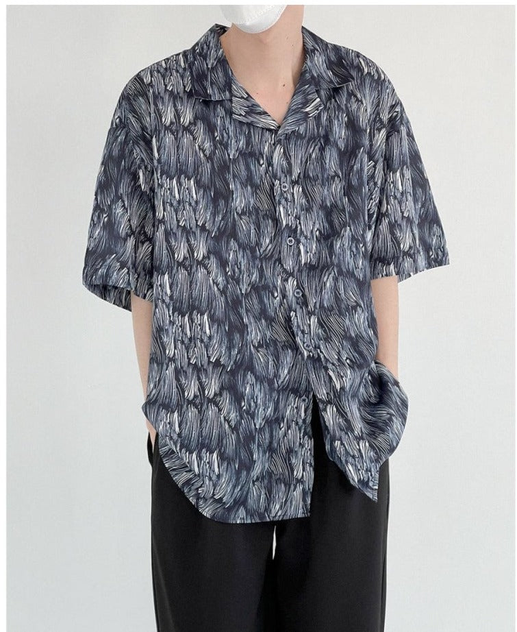 Drapey Silk Casual Half-sleeved Shirt