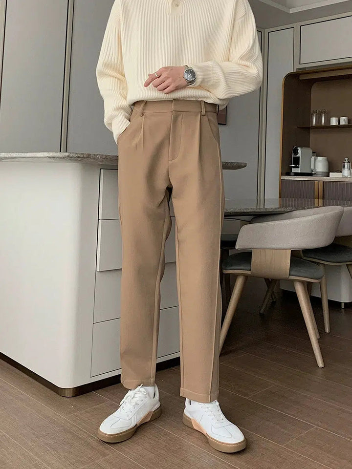 Drapey Slim Fit Casual Pants