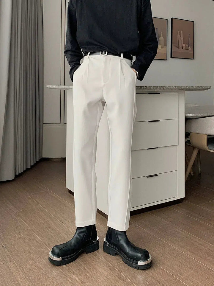 Drapey Slim Fit Casual Pants