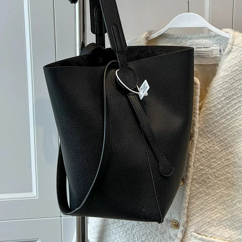 Drawstring Closure Minimalist Bucket Bag