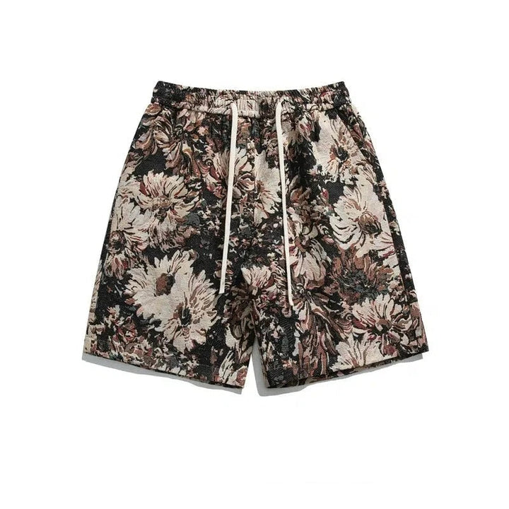 Drawstring Floral Beach Shorts