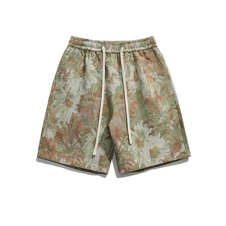 Drawstring Floral Beach Shorts