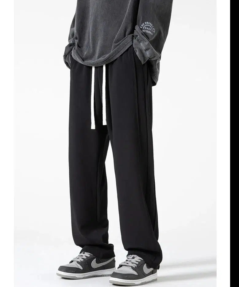 Drawstring Straight Sweatpants