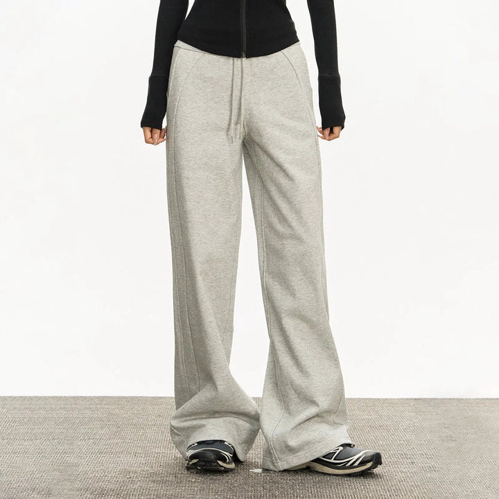 Drawstring Waist Wide-Leg Casual Pants