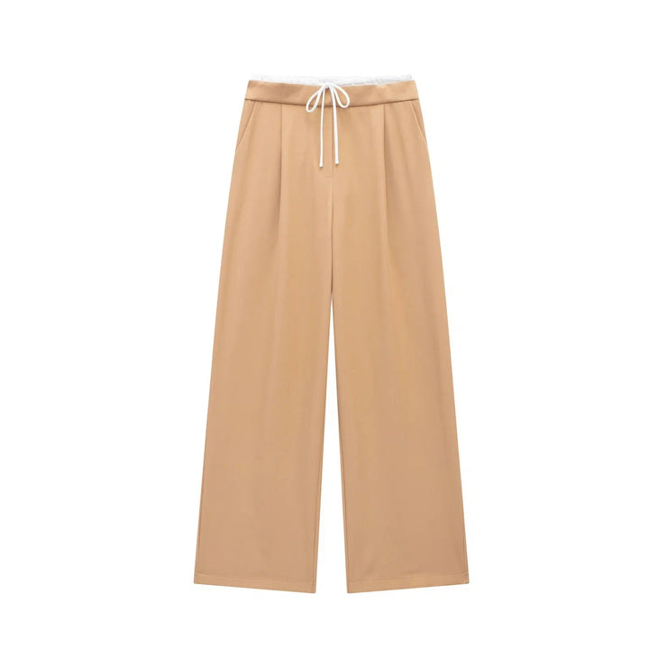 Drawstring Waist Wide-Leg Pants