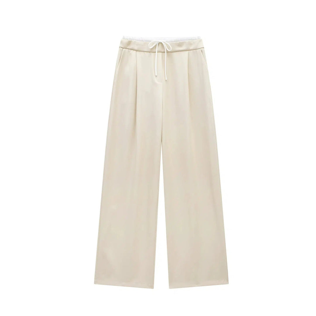 Drawstring Waist Wide-Leg Pants