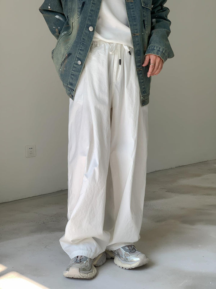 Drawstring Wide-leg Casual Pants