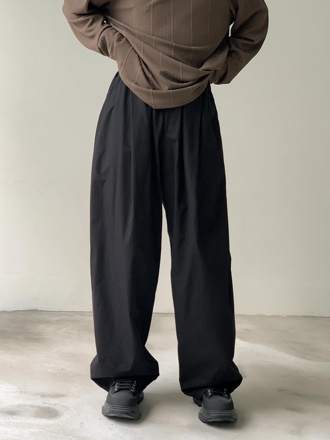 Drawstring Wide-leg Casual Pants